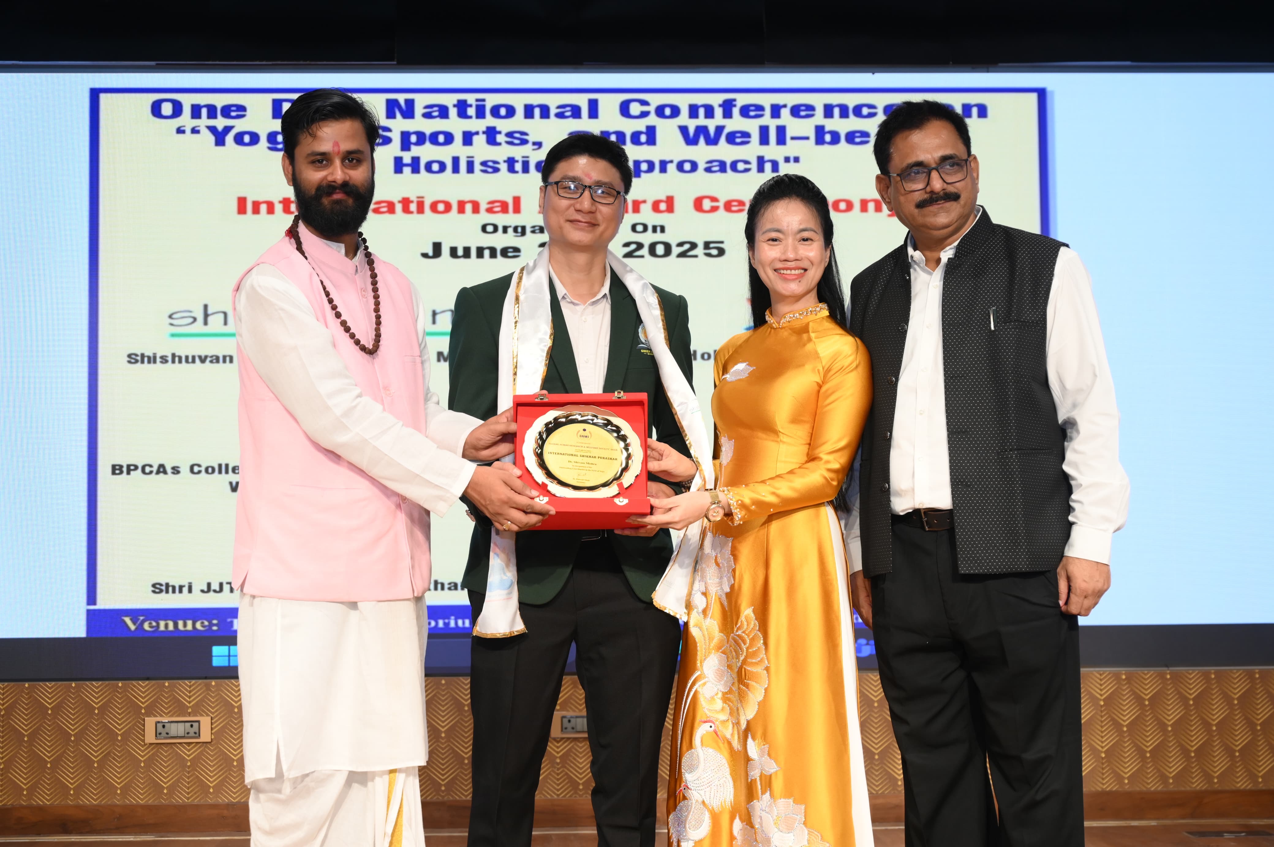 International Yoga and Physical Education Conference stage in Mumbai
