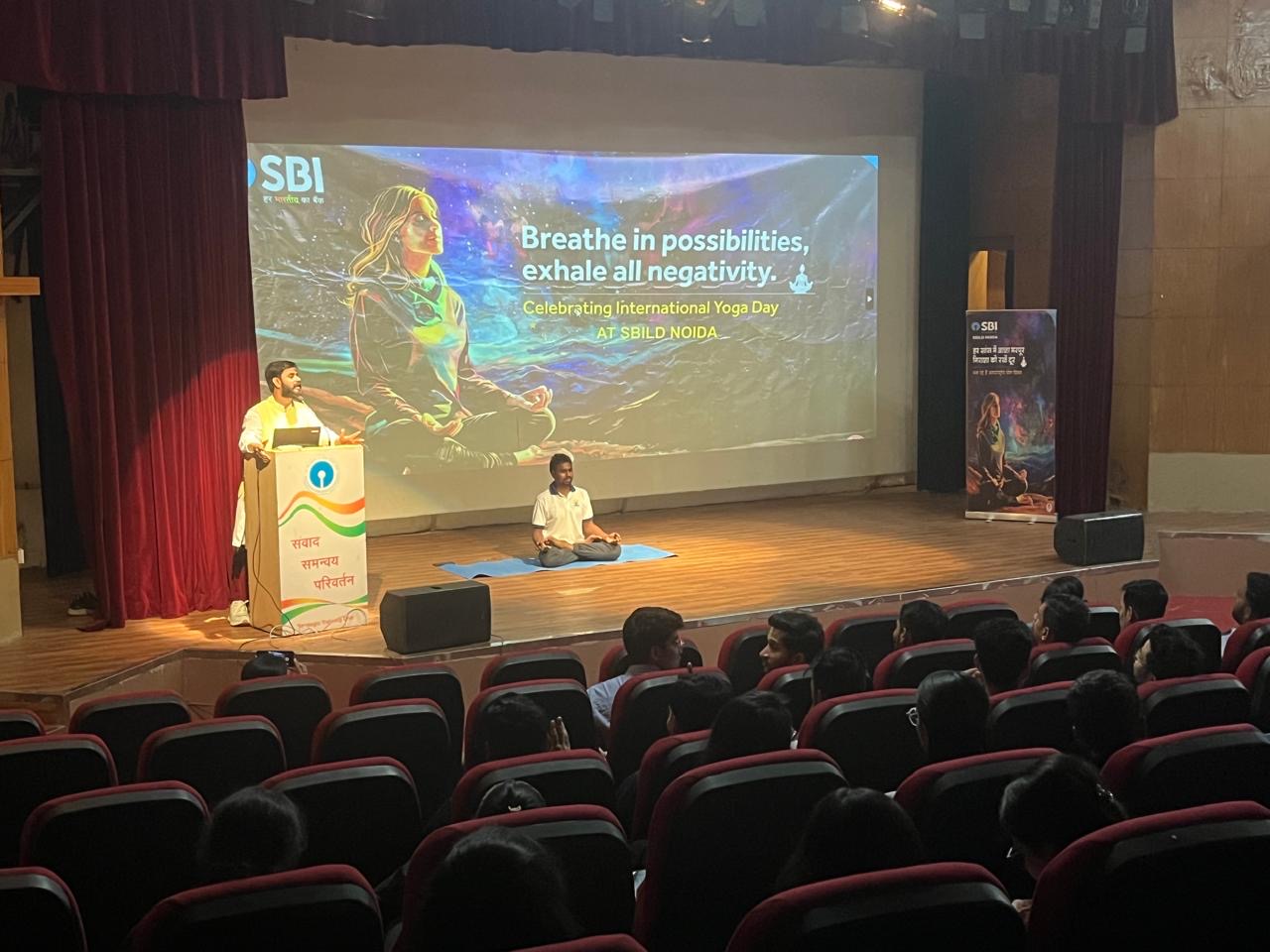 Interactive yoga practice with SBI POs