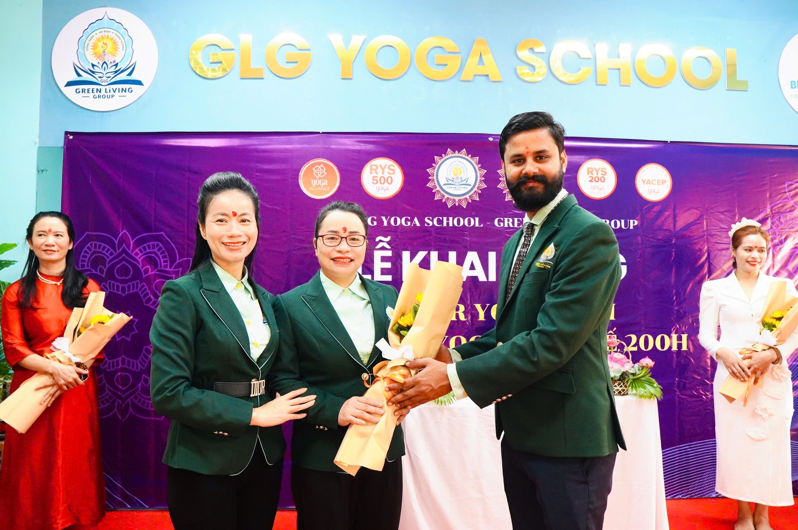 Lamp lighting ceremony at GLG Yoga School