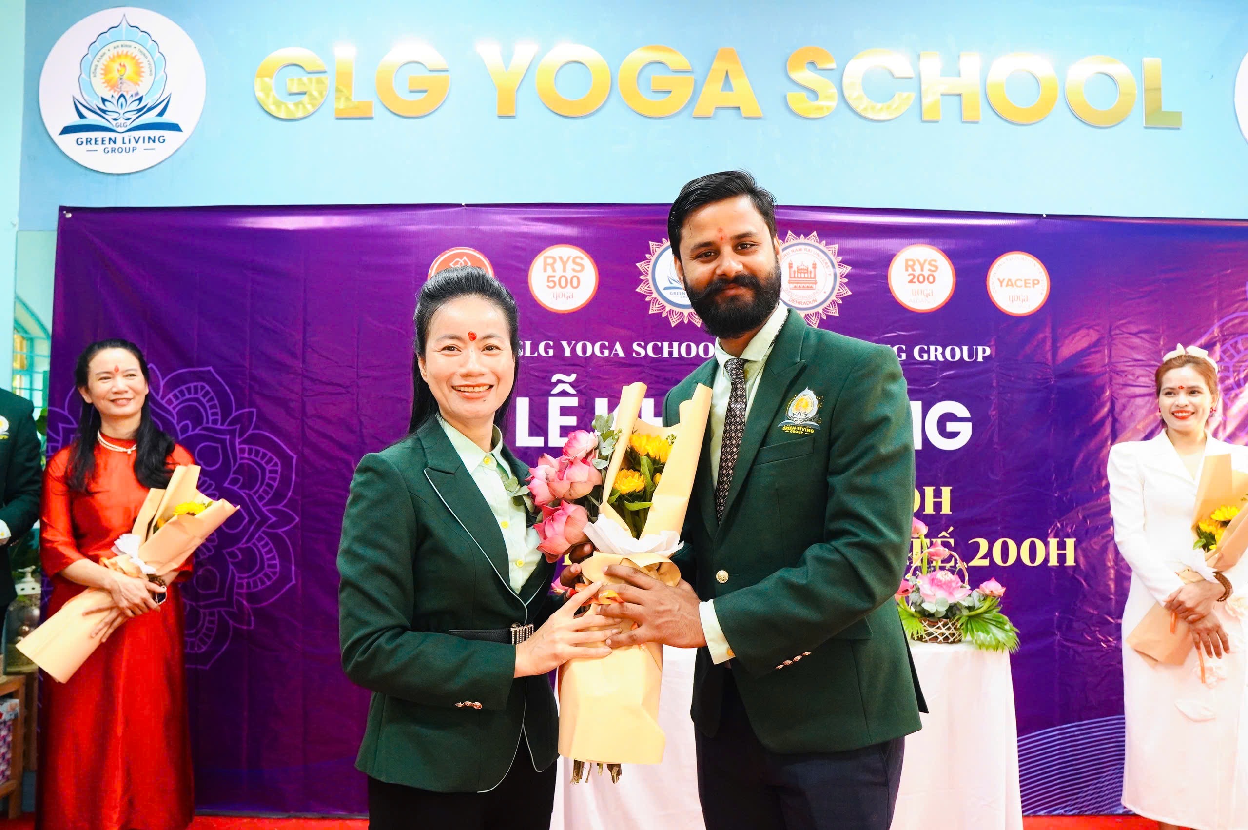 Cultural exchange moments during the event with dr shivam mishra yoga